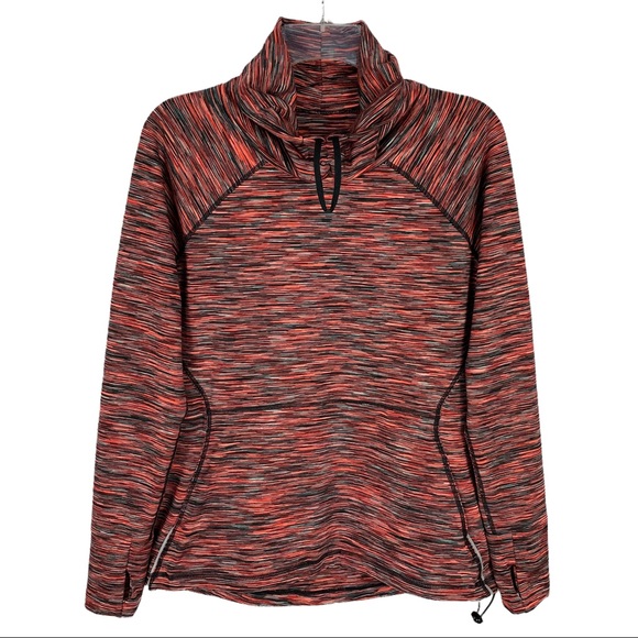 Sweaty Betty Red Space Dye Mock Neck 